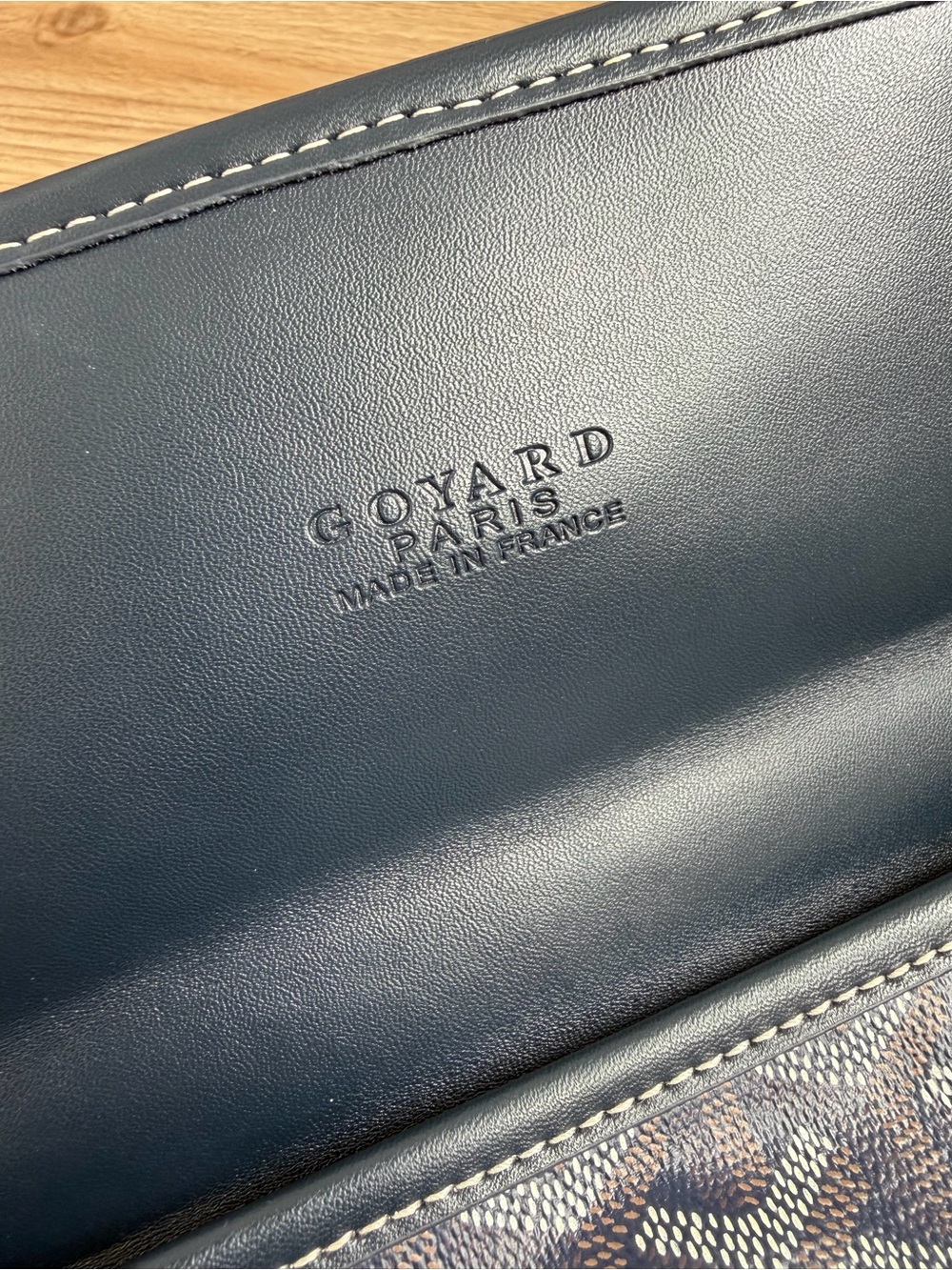 Goyard Saint Léger Backpack Navy Blue Goyardine Canvas - Picture 6 of 12